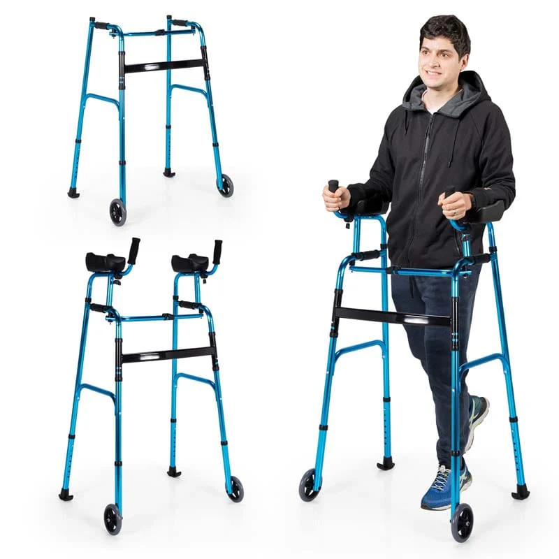 Foldable Standard Walker 440lbs Walking Mobility Aid with 5