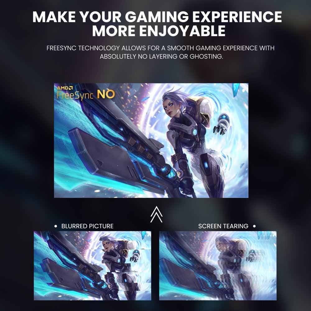 CRUA 24��� Curved Gaming Monitor, 180Hz FHD 1080P, AMD FreeSync, Low Blue Light, HDMI/DP Ports, Black