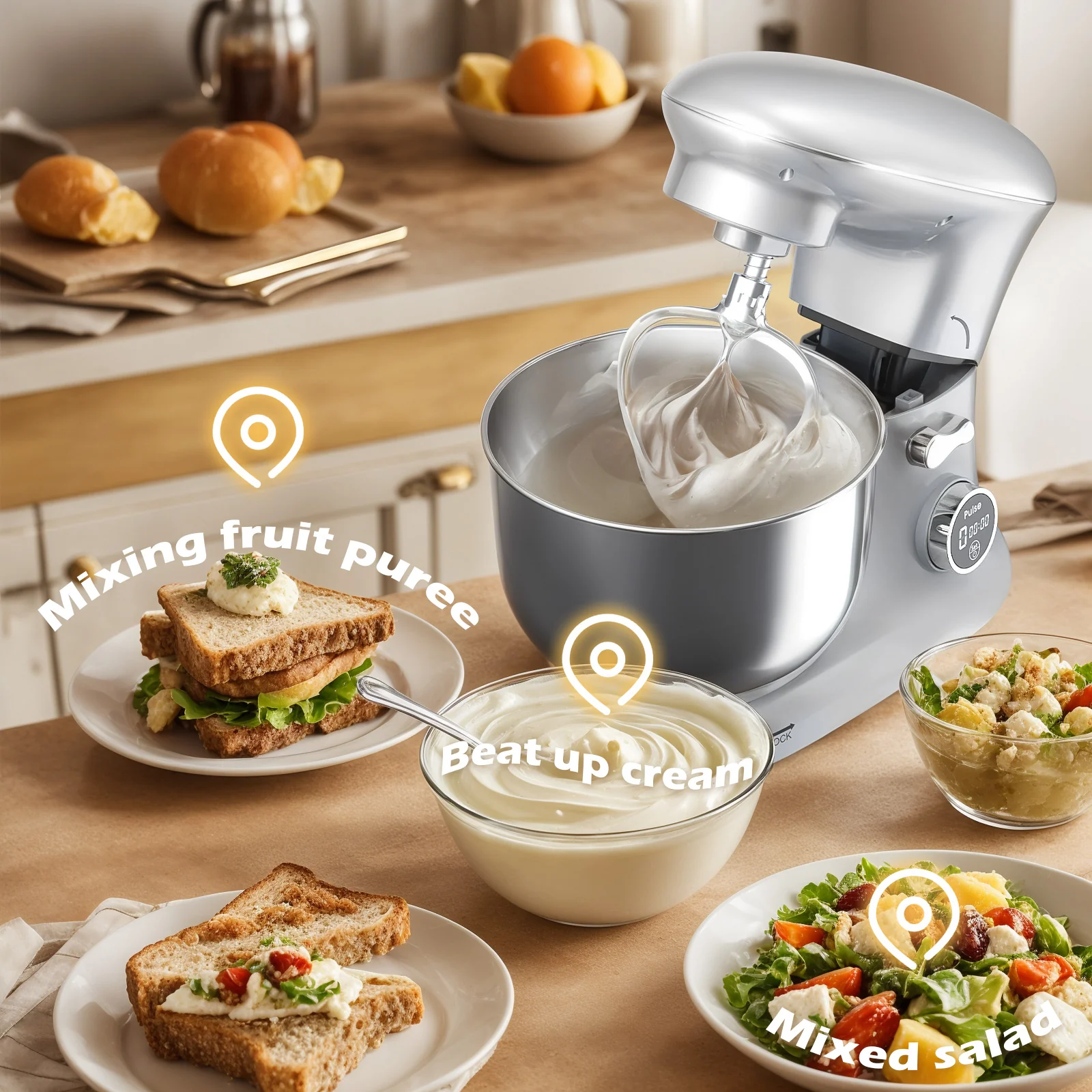 Stand Mixer 8 Speed Kitchen Food Mixer