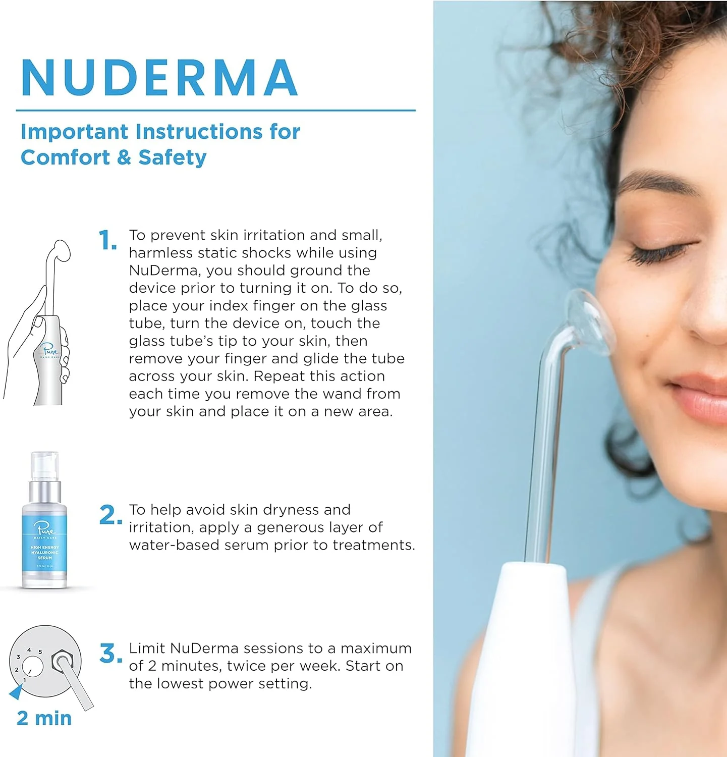 NuDerma Professional Skin Therapy Wand - Portable Skin Therapy Machine with 6 Neon & Argon Wands �C Boost Your Skin �C Clear Firm & Tighten
