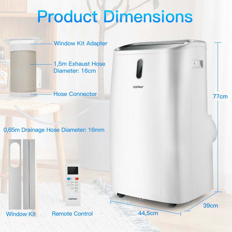 12000 BTU 4-in-1 Portable Air Conditioner w/Heat Cool Fan Dry & Sleep Mode, WiFi & Alexa Control AC Unit, Cools Up to 450 sq.ft