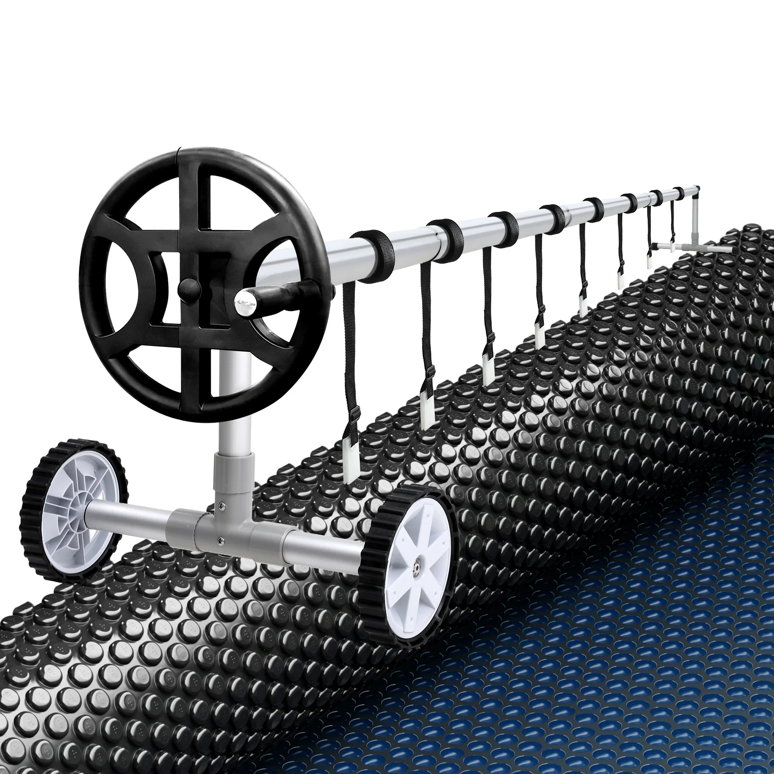 Aqua Buddy Pool Cover 600 Micron 10x4m w/ Roller 4m Swimming Pools Black Solar Blanket