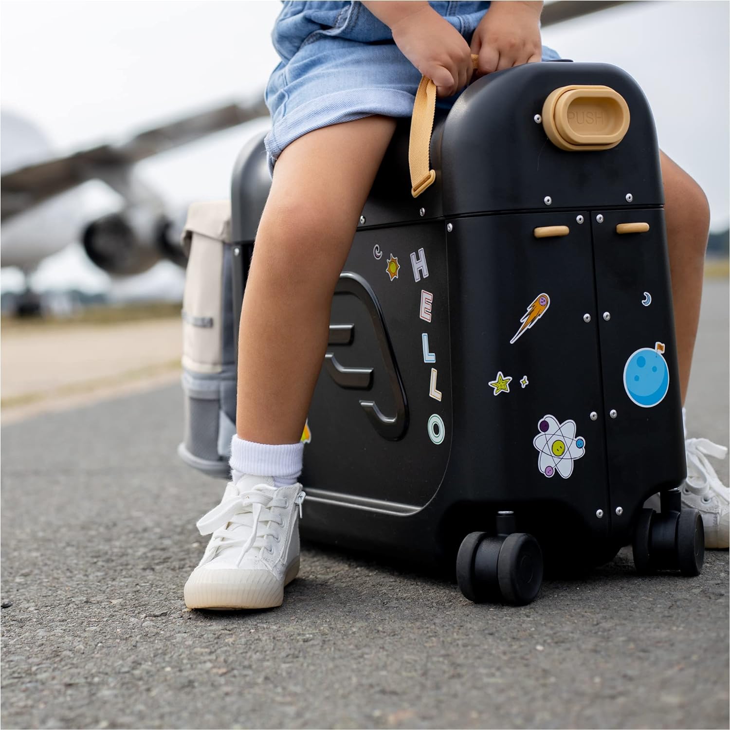 JetKids by Stokke Travel Bundle - Includes Kid��s Ride-On Suitcase & In-Flight Bed + Crew BackPack - Best for Ages 3-7