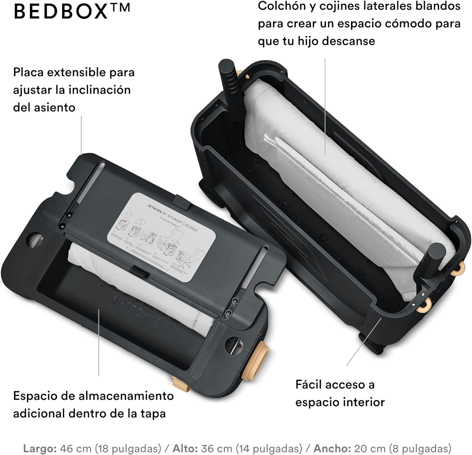 JetKids by Stokke Travel Bundle - Includes Kid��s Ride-On Suitcase & In-Flight Bed + Crew BackPack - Best for Ages 3-7