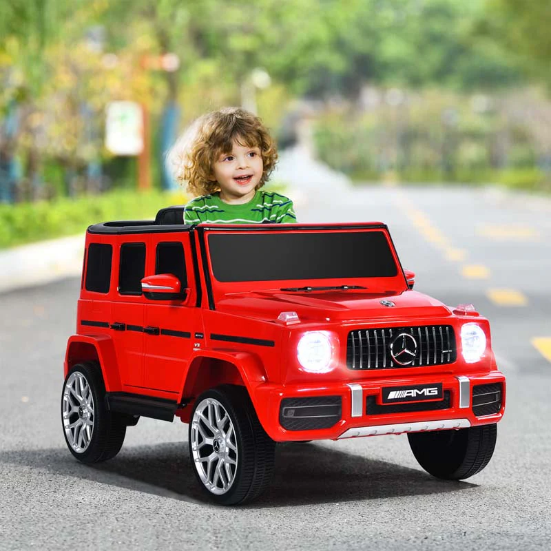 Licensed Mercedes-Benz G63 Kids Ride On Car, 12V Battery Powered Electric Toy Car with Spring Suspension