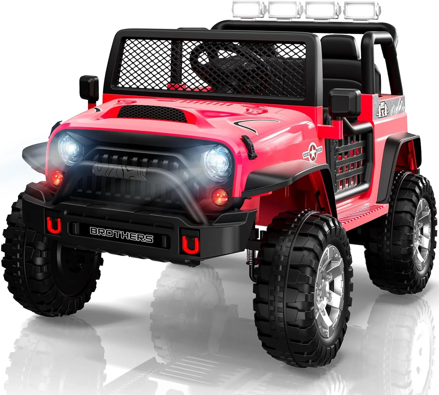 L8 Ride On Car, 2 Seater, 12V Kids Electric Car w/Remote Control, 4-Wheel Suspension, Bluetooth Speaker, Multi Music Modes, 3 Speeds, LED Lights, Xmas & Birthday Gift Ideas for Kids Ages 3+