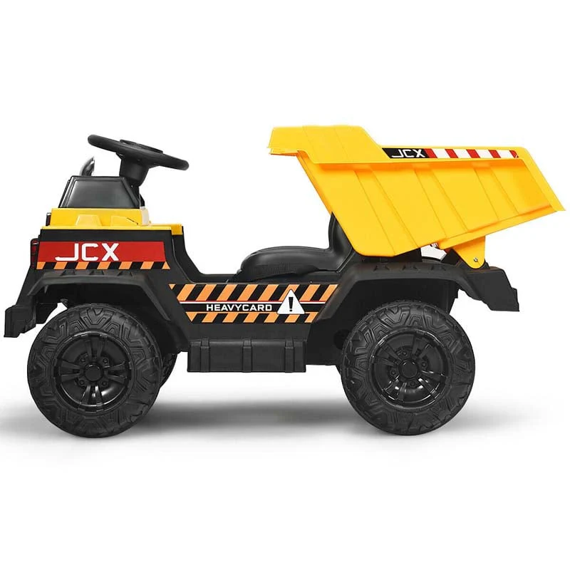 Kids Ride on Dump Truck 12V Battery Powered Riding Toy Car Construction Vehicle with Electric Bucket & 2.4G Remote