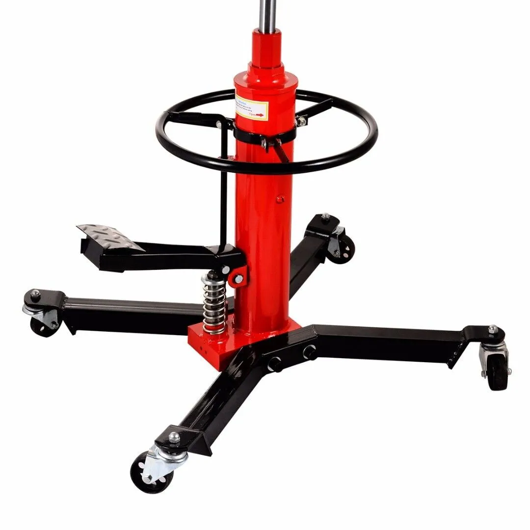 Hydraulic Car Transmission Jack Vertical Lift,1660 Pounds,360°Rotating Wheel Lift,Red