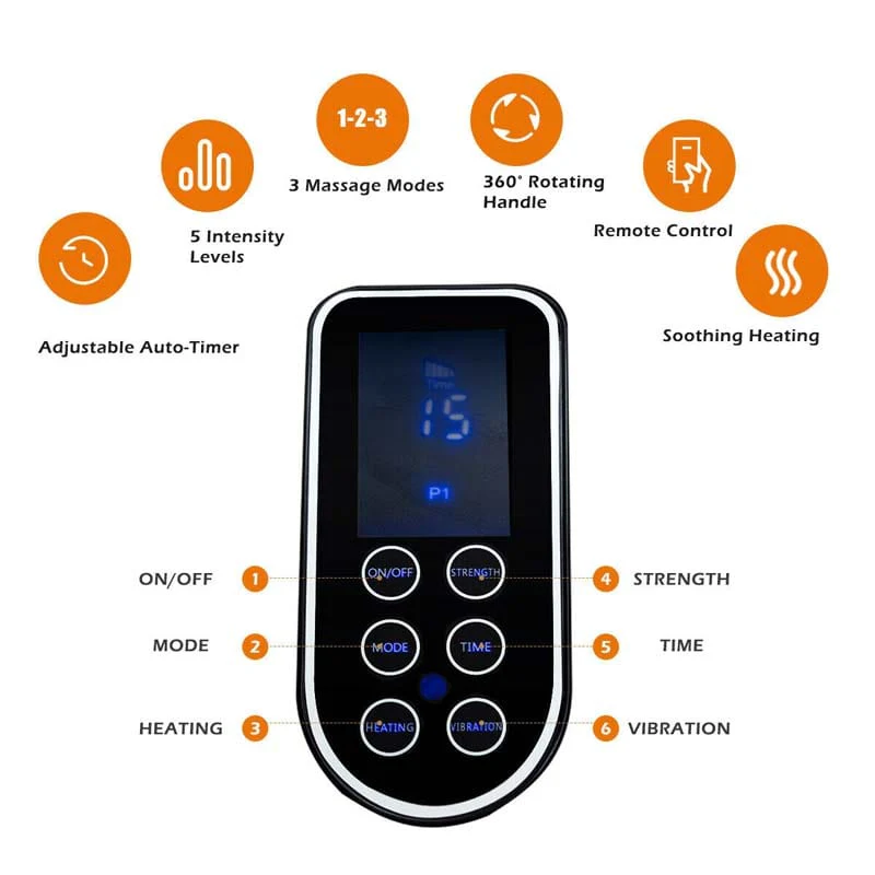 3D Foot Massager Machine with Heat, Leg/Calf/Ankle Shiatsu Feet Massaging for Neuropathy Pain, Plantar Fasciitis