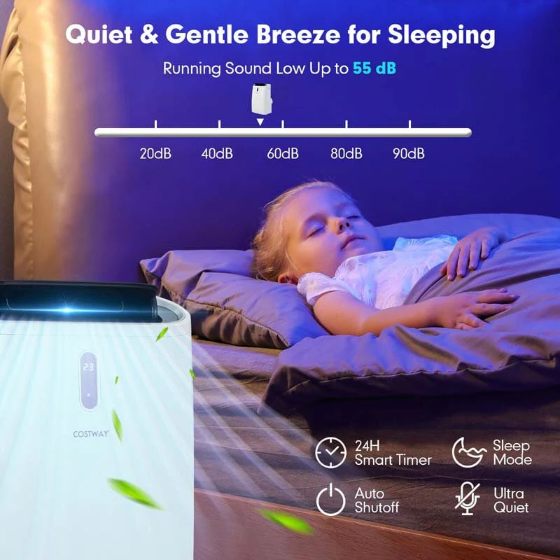 14000 BTU 4-in-1 WiFi Enabled AC Unit Portable Air Conditioner with Heat, Up to 700 Sq.Ft, Work with Alexa