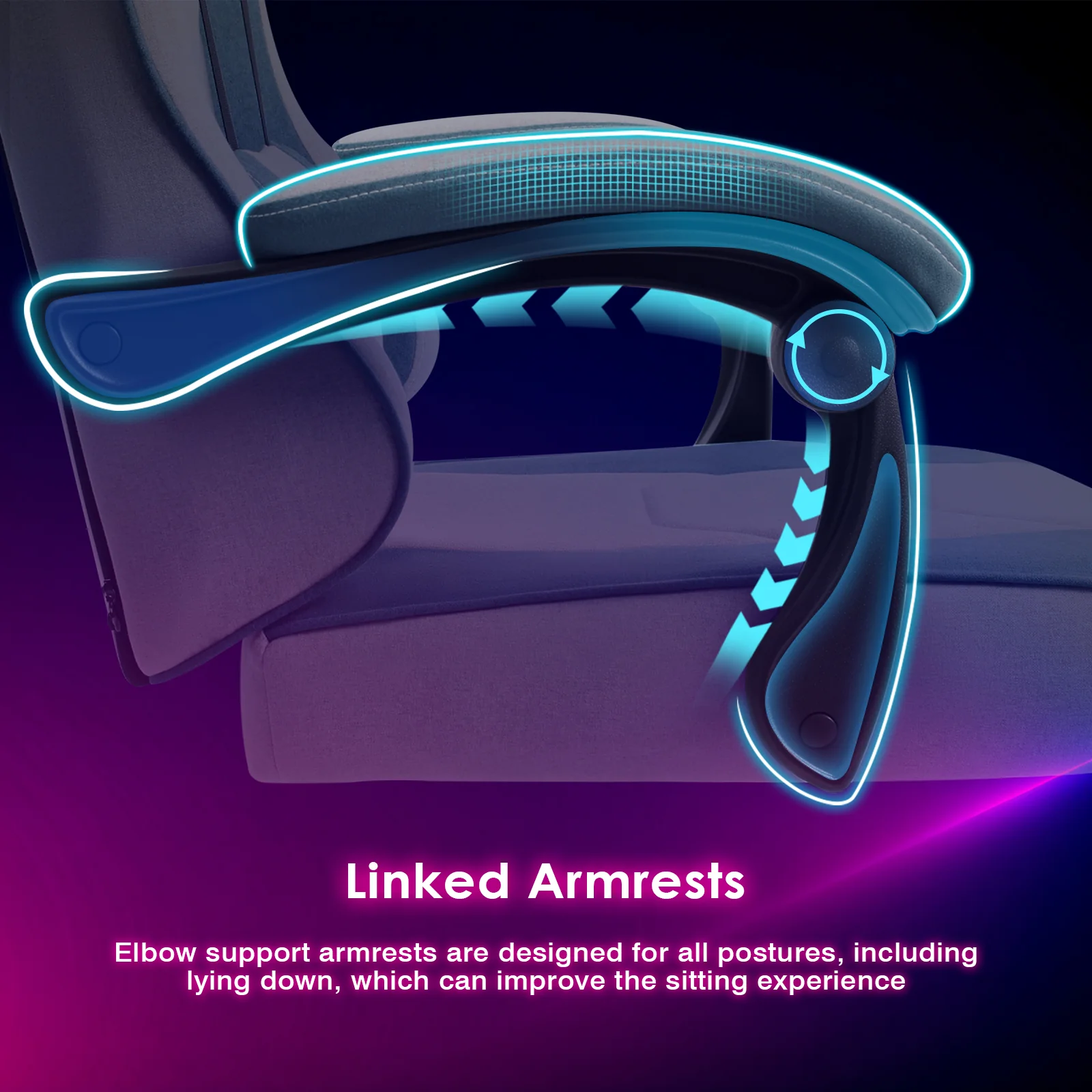 Gaming Chair with Footrest Linen Fabric