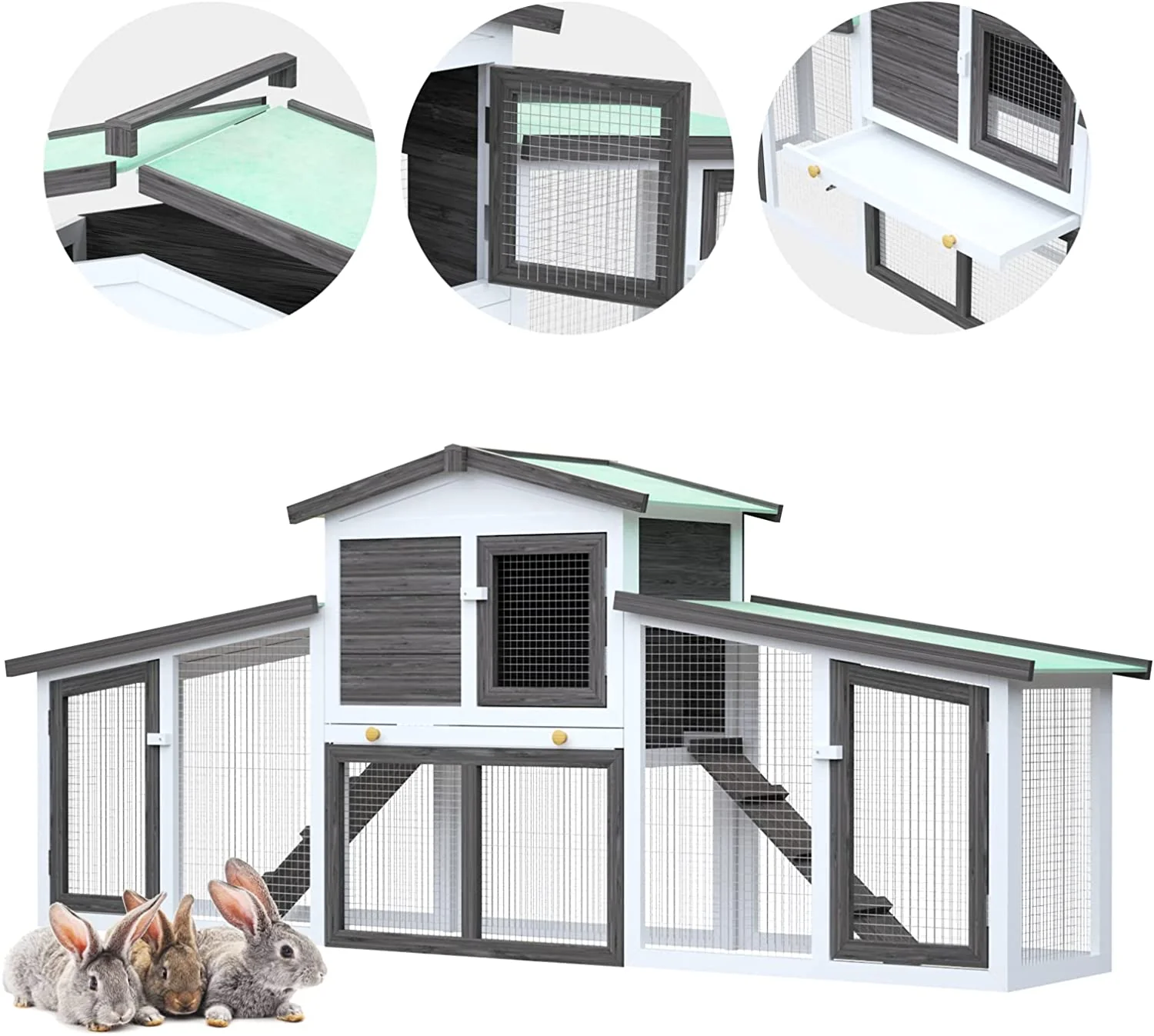 Rabbit Hutch Chicken Coop 2 Level