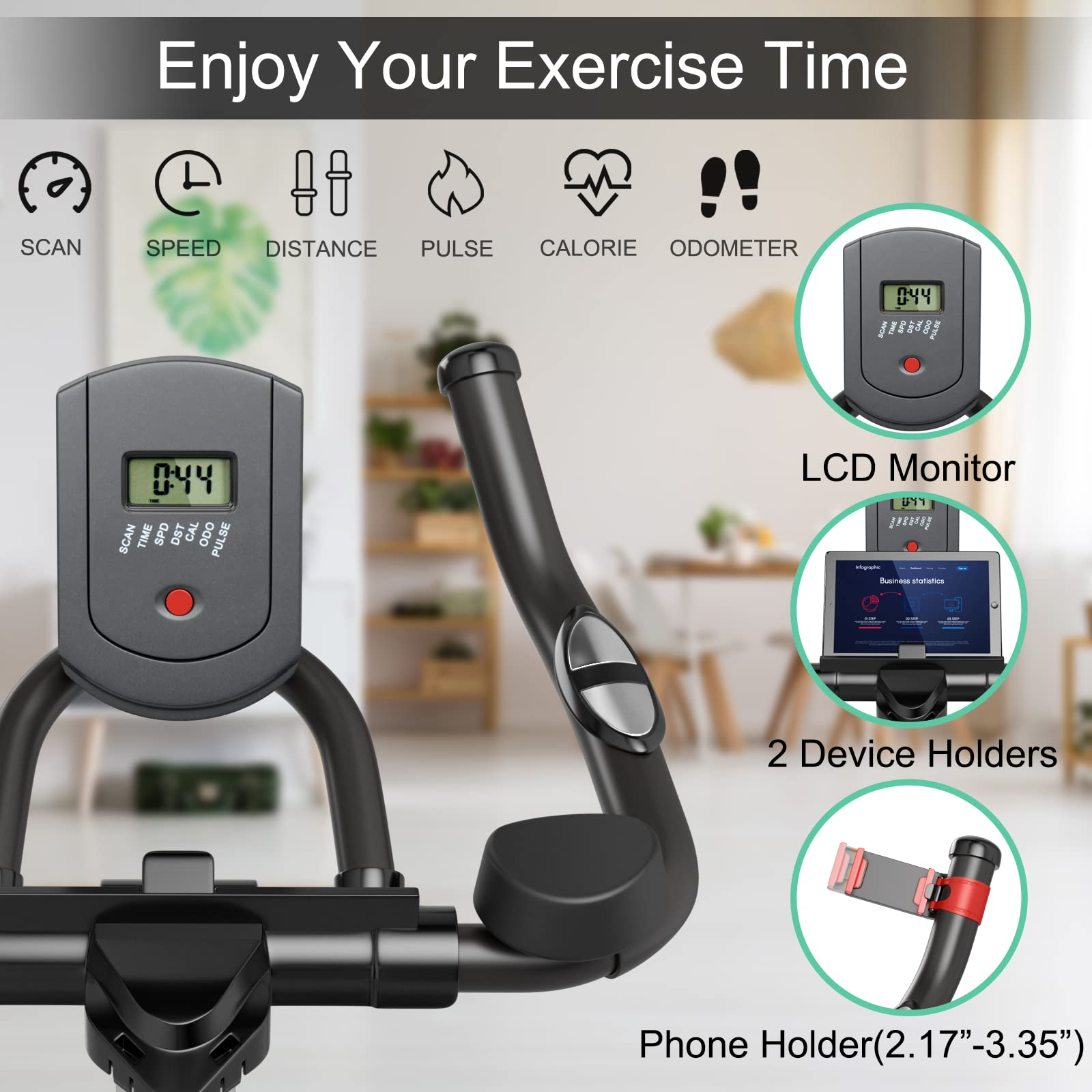 Indoor Cycling Bike, Stationary Exercise Bike Workout Bike with Device Holders