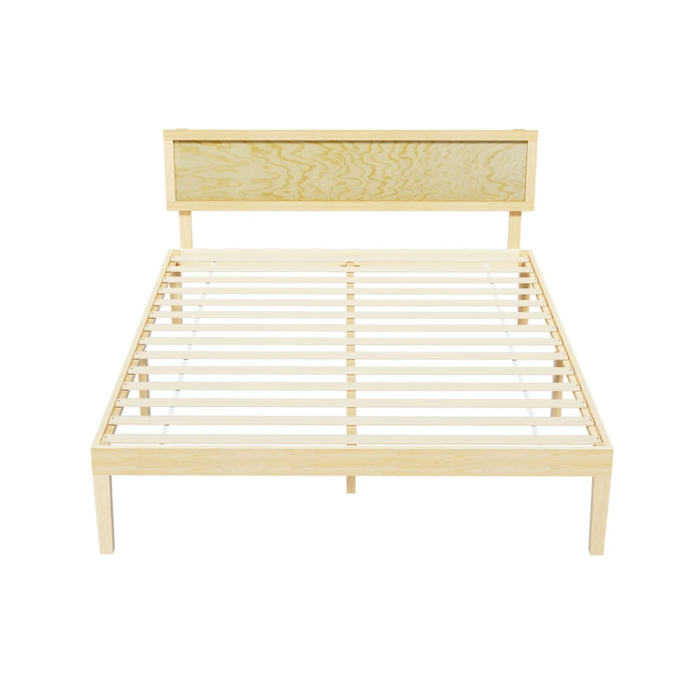 Artiss Bed Frame Queen Size Wooden Base Mattress Platform Timber Pine YUMI