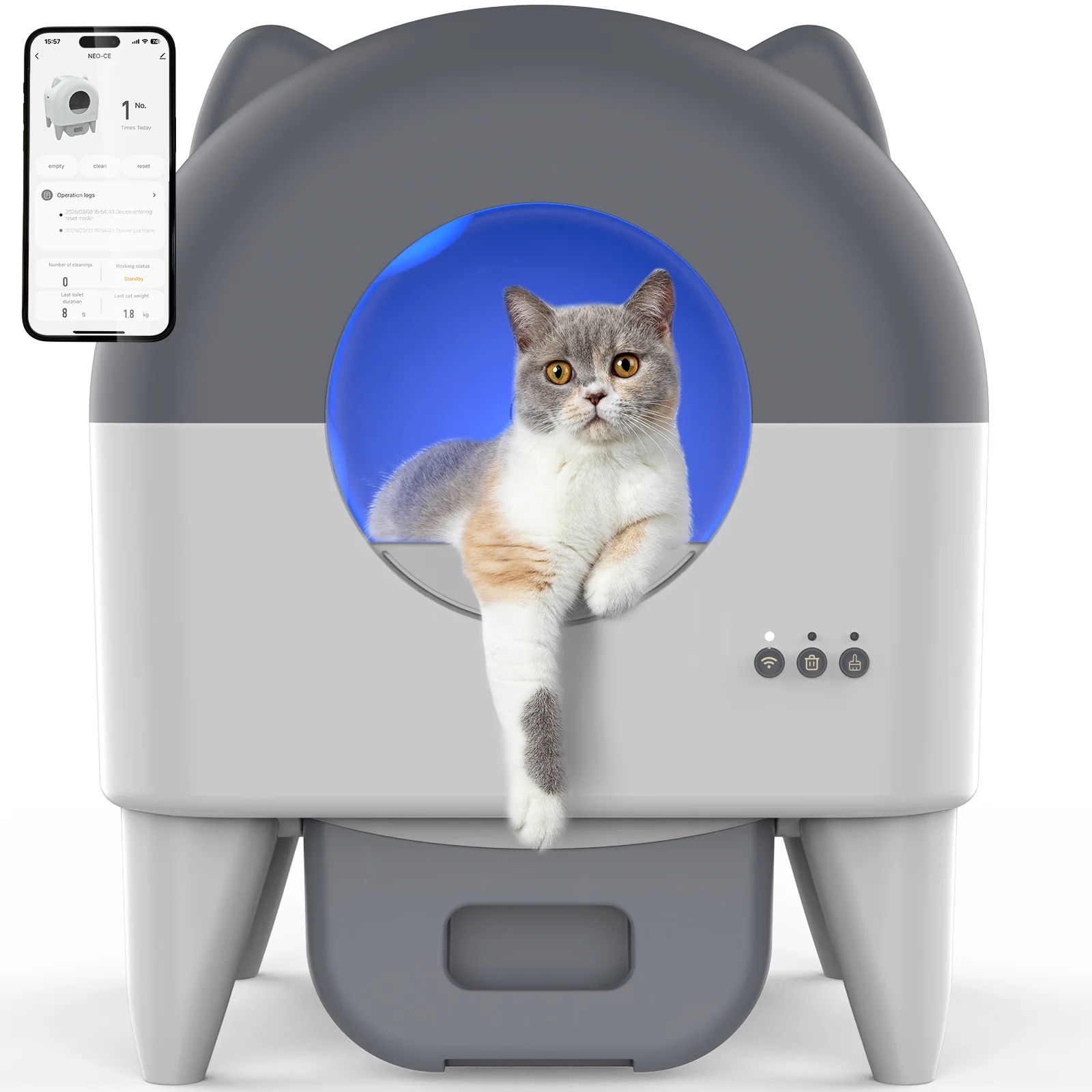 90L Automatic Cat Litter Box Self Cleaning