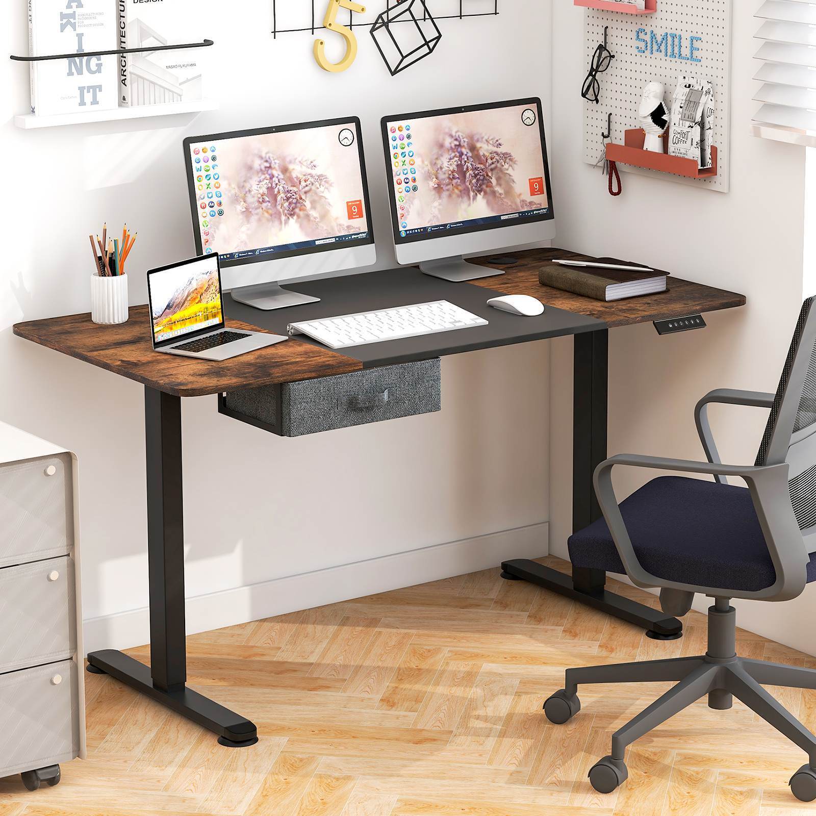 140x70cm Electric Standing Desk Height Adjustable Stand up Computer Workstation