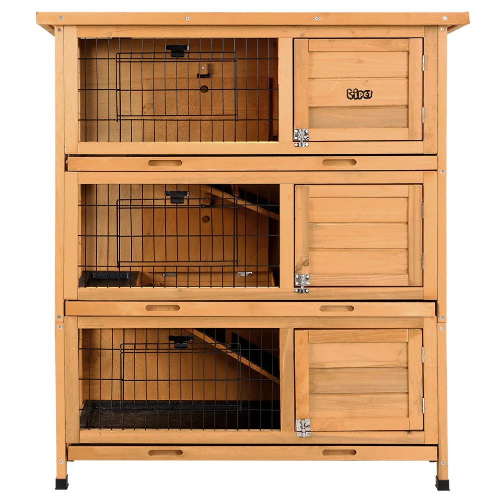 i.Pet Rabbit Hutch Chicken Coop 91.5cm x 46cm x 116.5cm Chicken Coop Large House Cage Run Wooden Outdoor