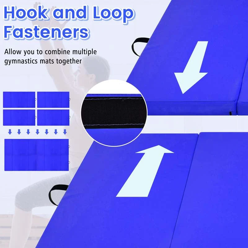 8' x 4' Anti-Tear Folding Gymnastics Mat for Yoga Fitness, 2