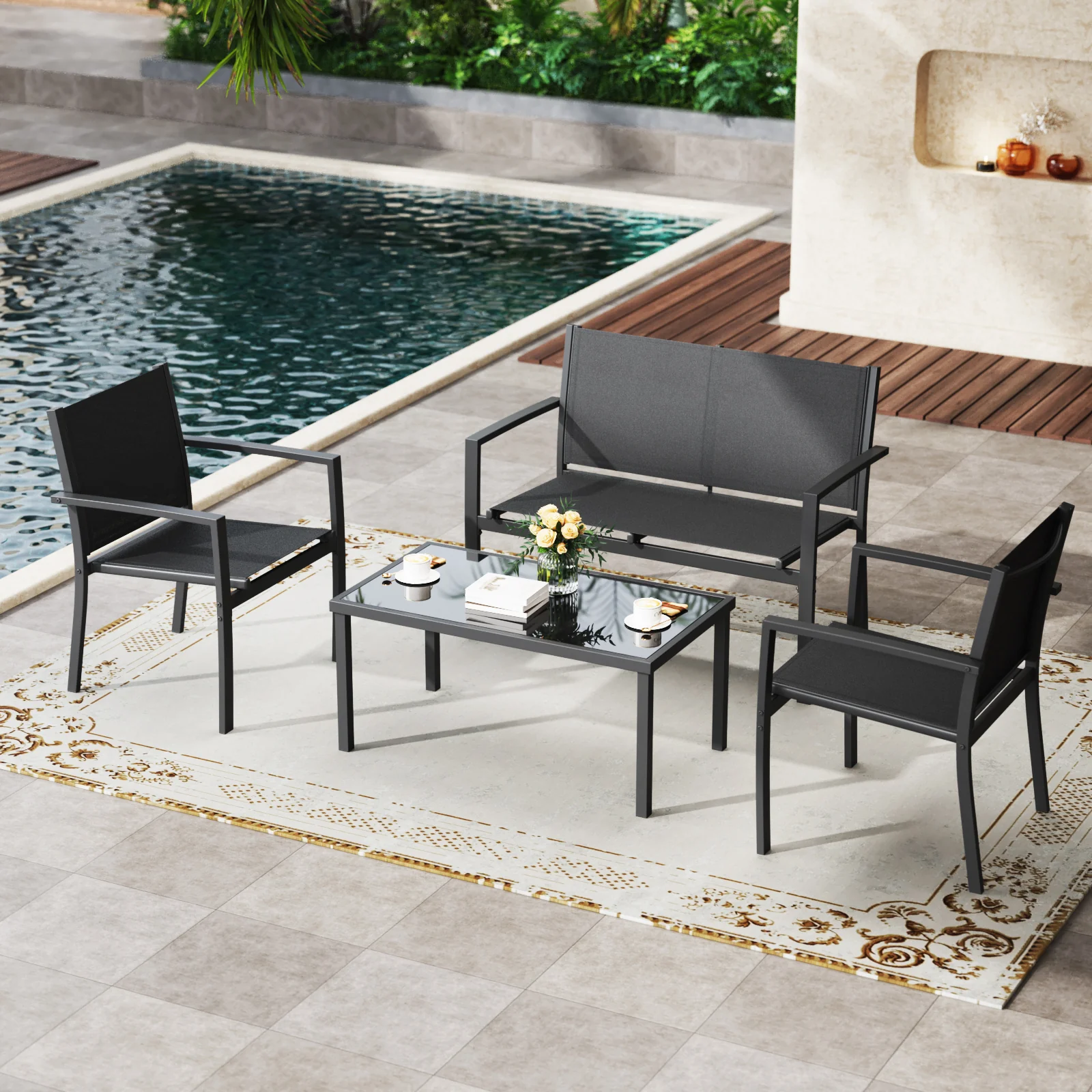 Patio Furniture Set 4 Pieces
