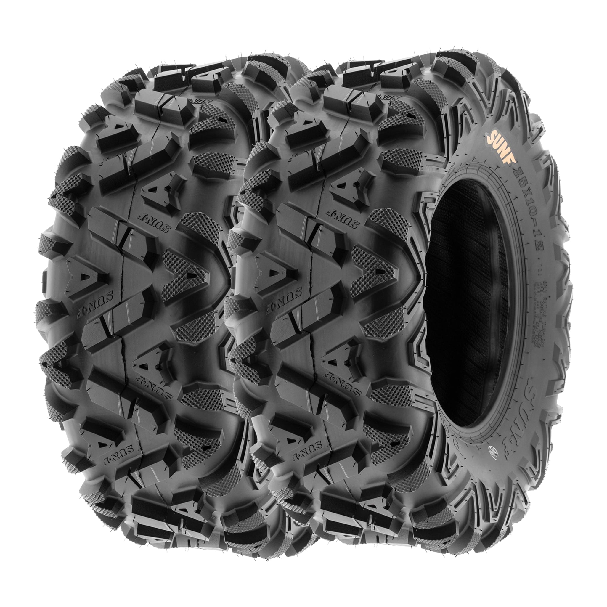 SunF All Terrain ATV UTV Tires 25x8-12 and 25x10-12 6 PR A033 (Complete Full Set of 4)