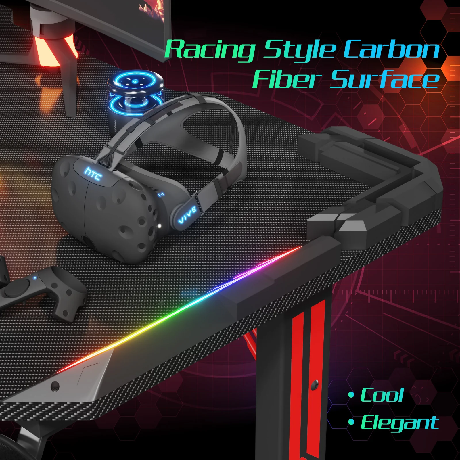 Gaming Desk and Gaming Chair Set Black & Blue