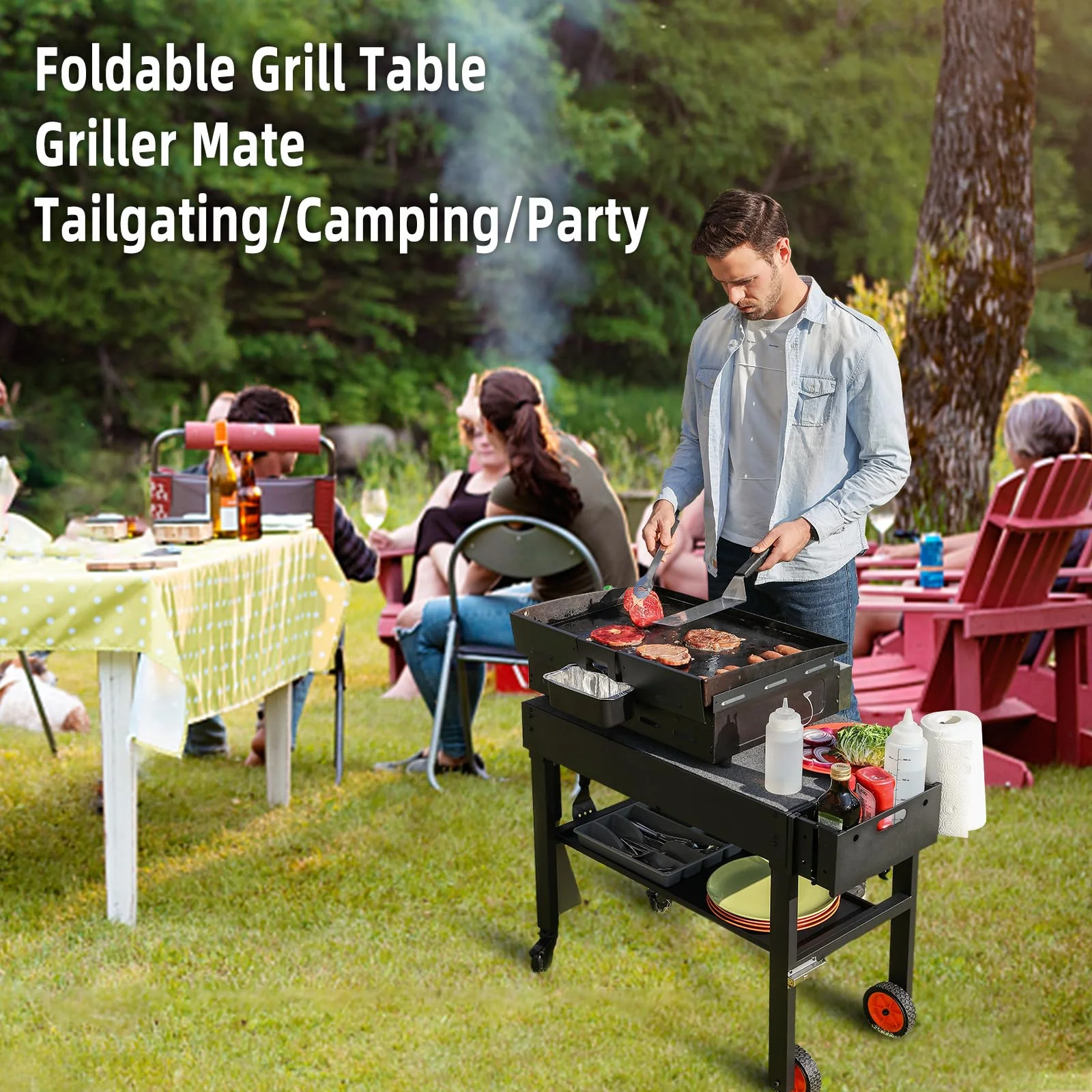 Yundasan Portable Outdoor Grill Table, 31