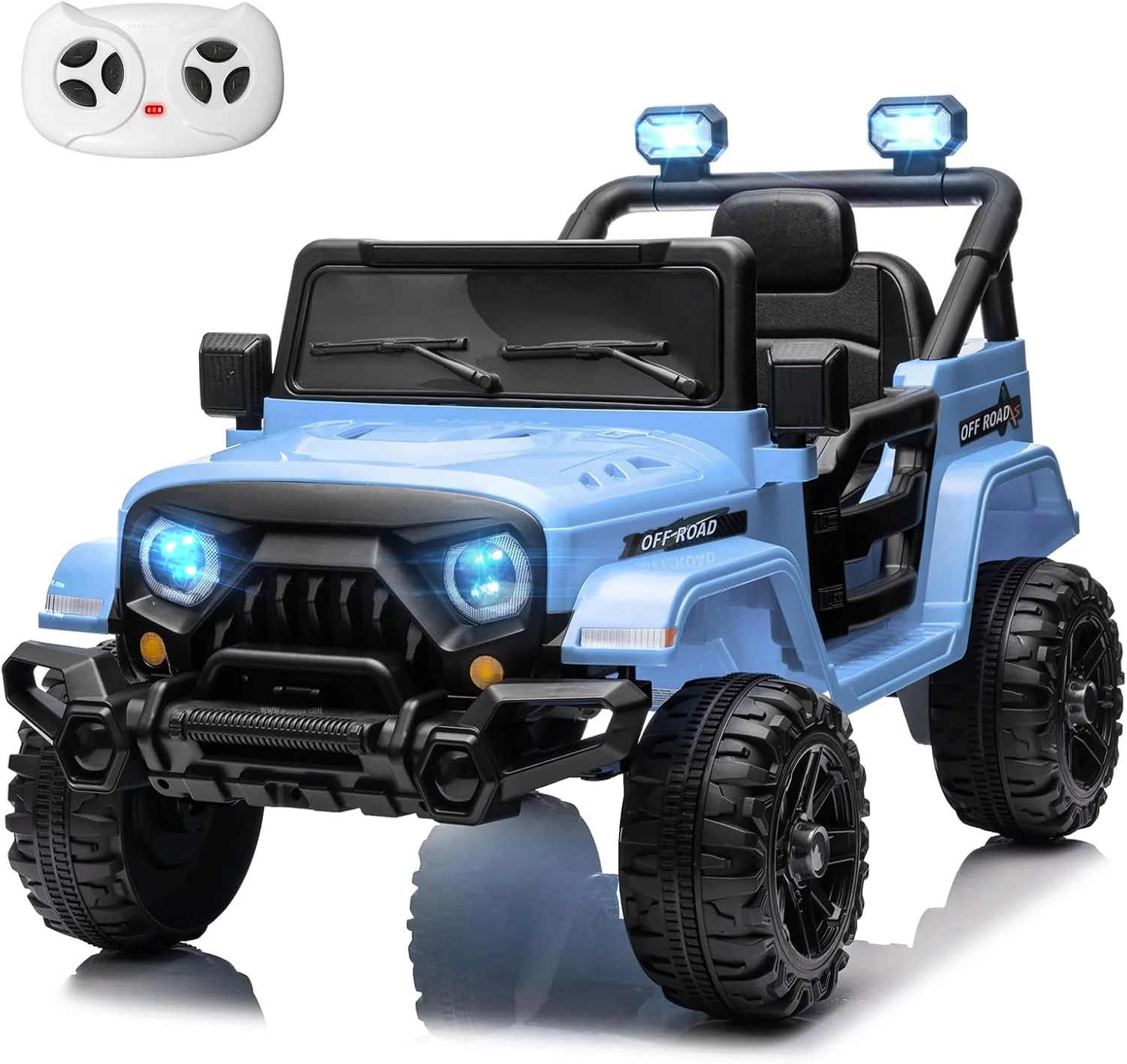 12V Kids Electric Ride on Truck Car Remote Control, Twin 35W Motors 3.5MPH Max Speed, Bluetooth USB Music Player, 4 Wheels Suspension LED Lights Safety Belt, Gift for Boy & Girl-Rosy
