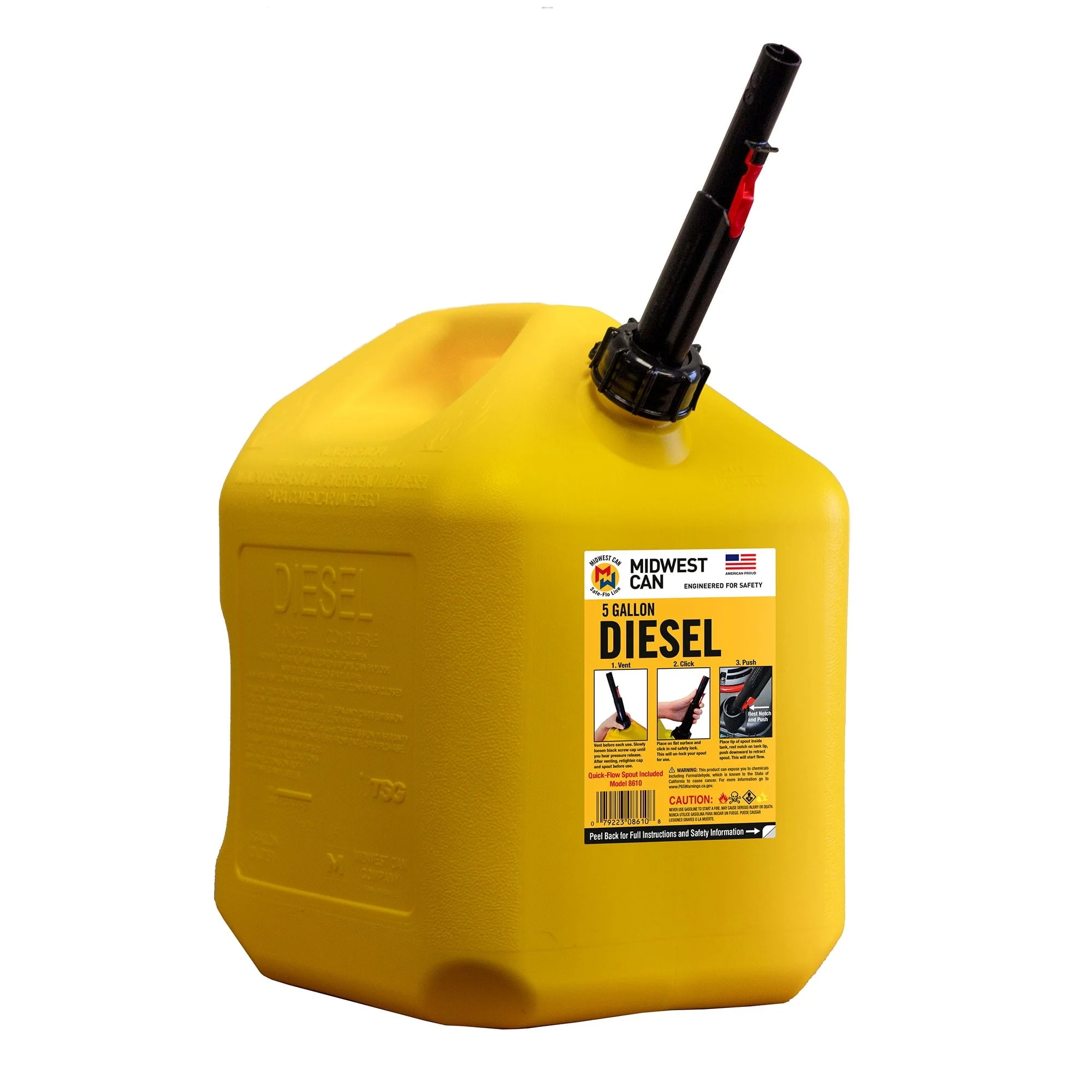 5 Gallon Diesel Can Fuel Container w/ Auto Shut Off (4 Pack)