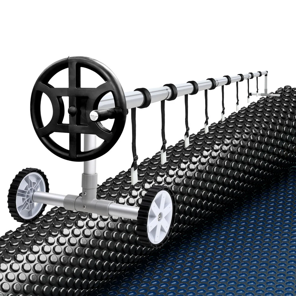 Aqua Buddy Pool Cover 600 Micron 6.5x3m w/ Roller 4m Swimming Pools Black Solar Blanket