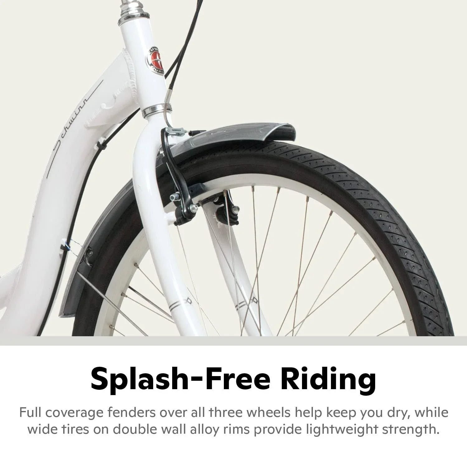 Schwinn Meridian Adult Tricycle Bike Mens and Womens Three Wheel Beach Cruiser 26-inch Wheels Low Step-Through Frame Wide Seat Rear Folding Basket Sin