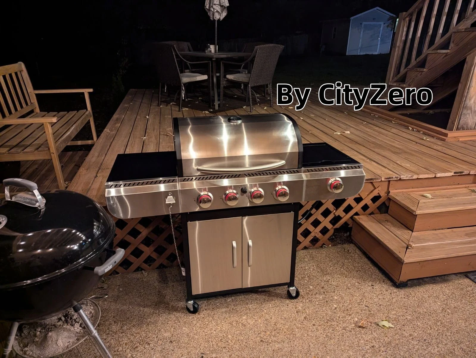 3+1/4+1 Burner Freestanding Propane Gas Grill With Side Burner And Cabinet
