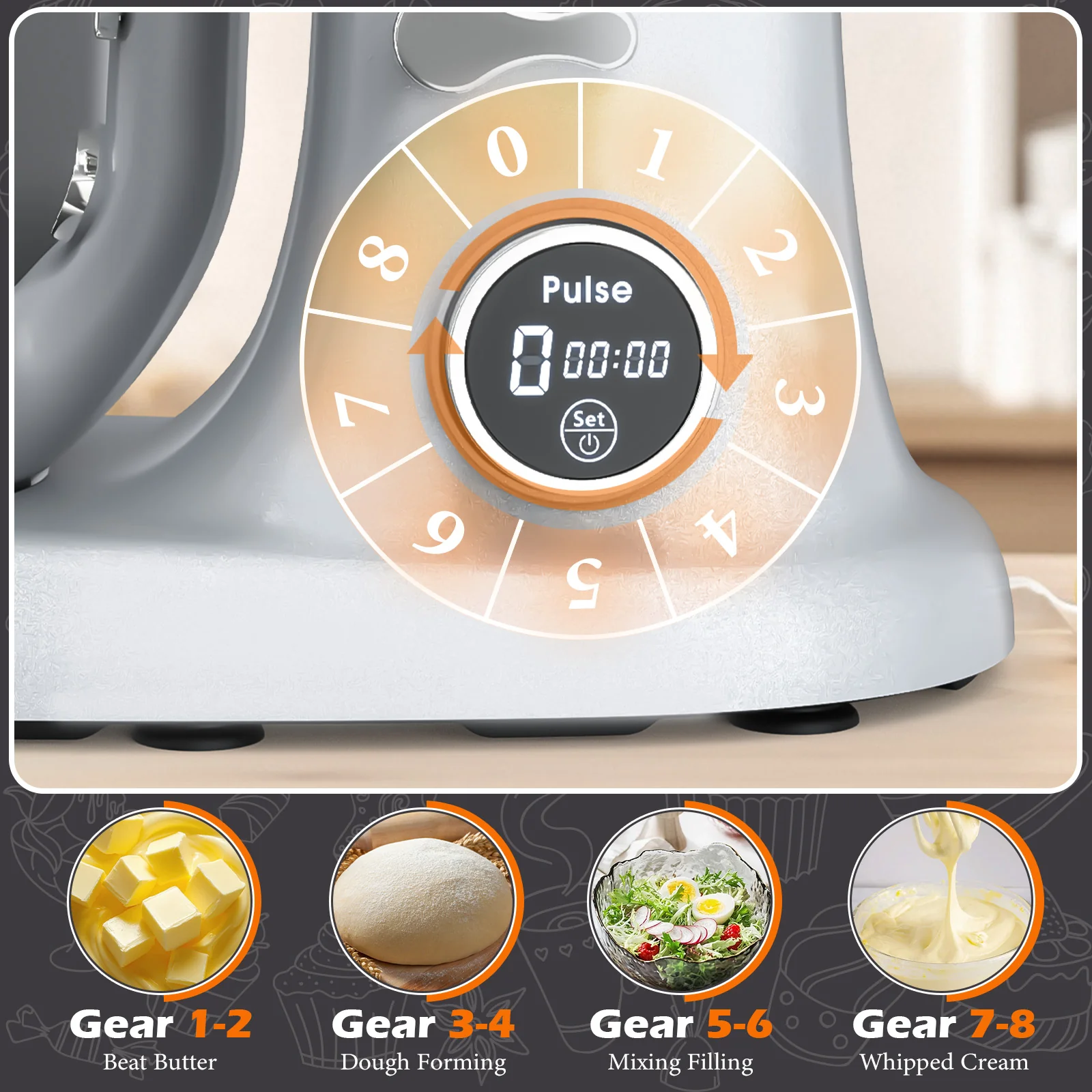 Stand Mixer 8 Speed Kitchen Food Mixer