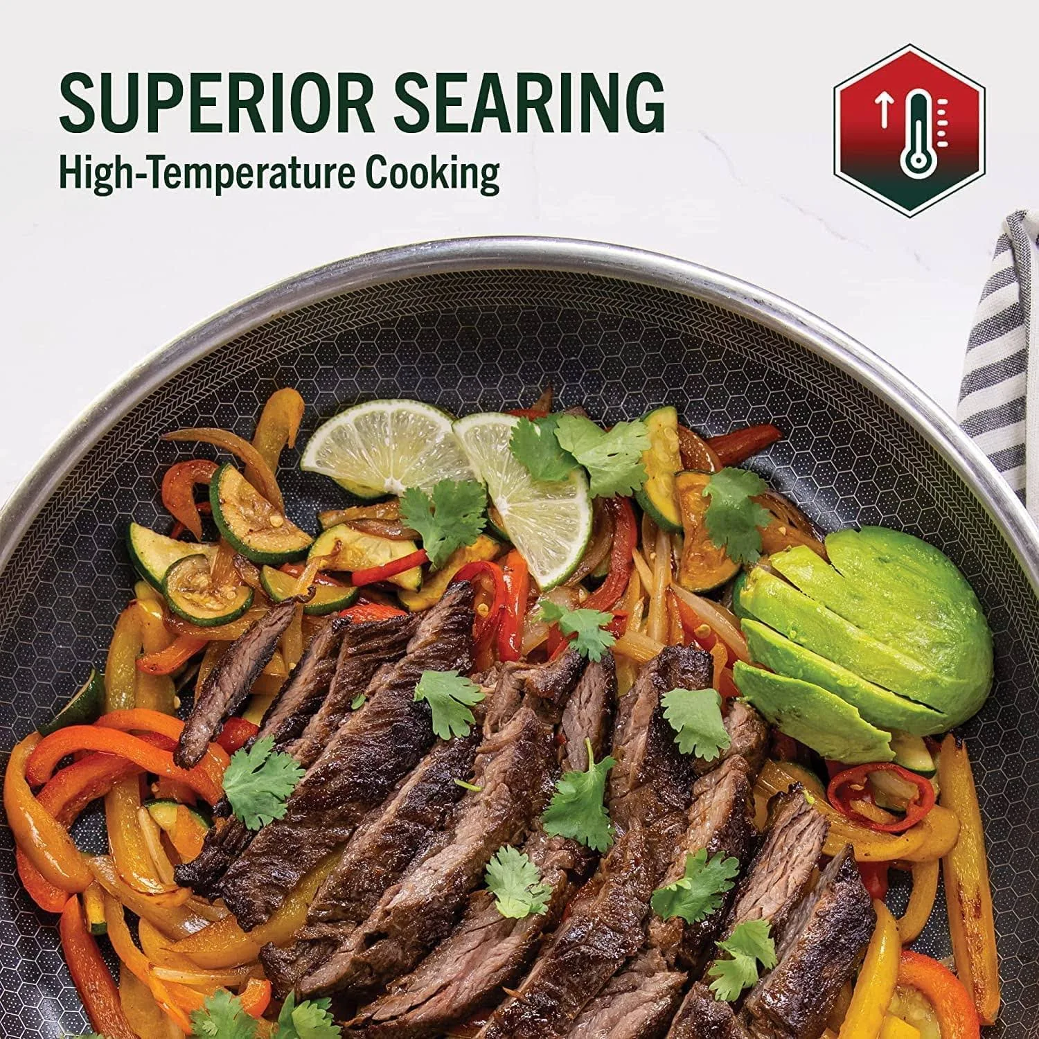 HexClad 6 Piece Hybrid Stainless Steel Cookware Pan Set 8 inch, 10 inch, 12 inch with Glass Lids, Size: One size, Black