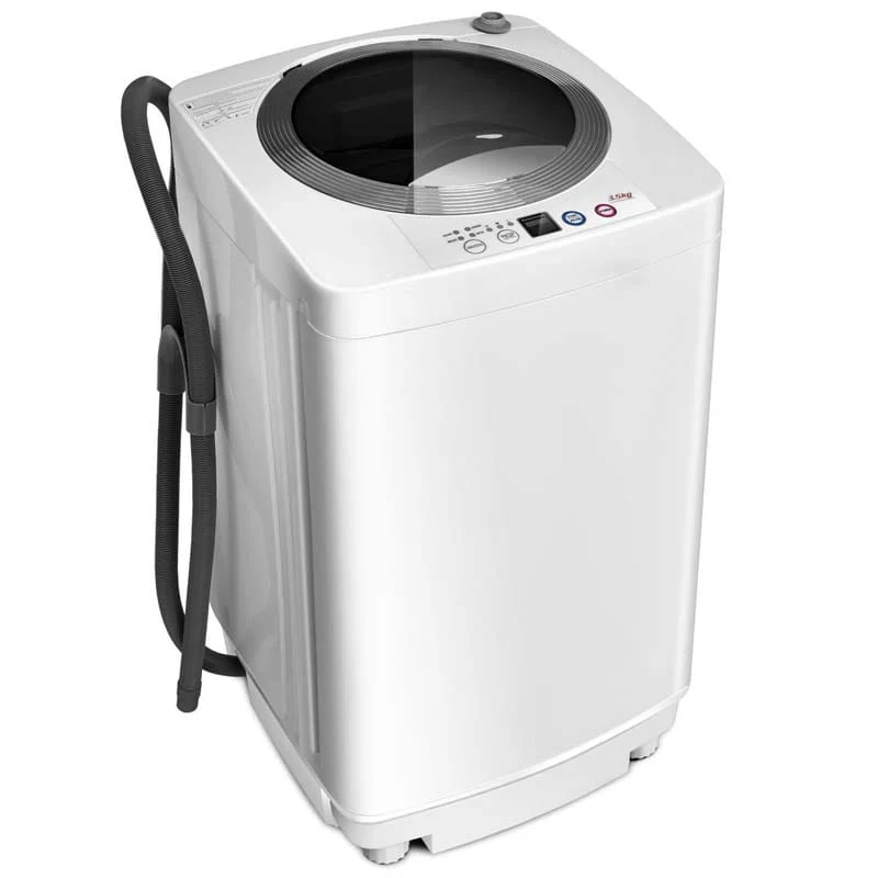 8 LBS 2-in-1 Portable Washing Machine with Drain Pump, Top Load Washer Dryer Combo for RV Dorm Apartment