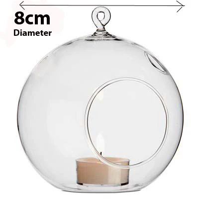 24 Bulk Buy of Hanging Clear Glass Ball Tealight Candle Holder- Wedding Globe Decoration Terrarium