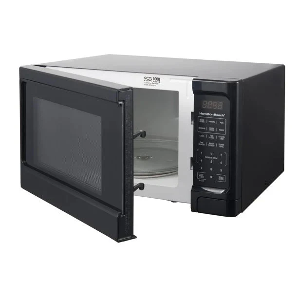 1.1 Cu. Ft. Sleek Black Digital Microwave - Effortless Touchpad Controls