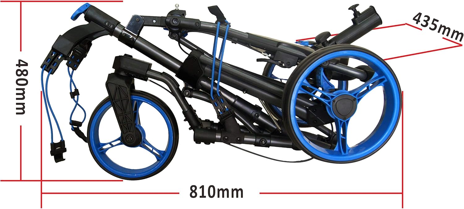 360 Swivel 3 Wheel Push Pull Golf Cart with 360 Rotating Front Wheel, One Second to Open and Close Folding Cart, Collapsible Cart