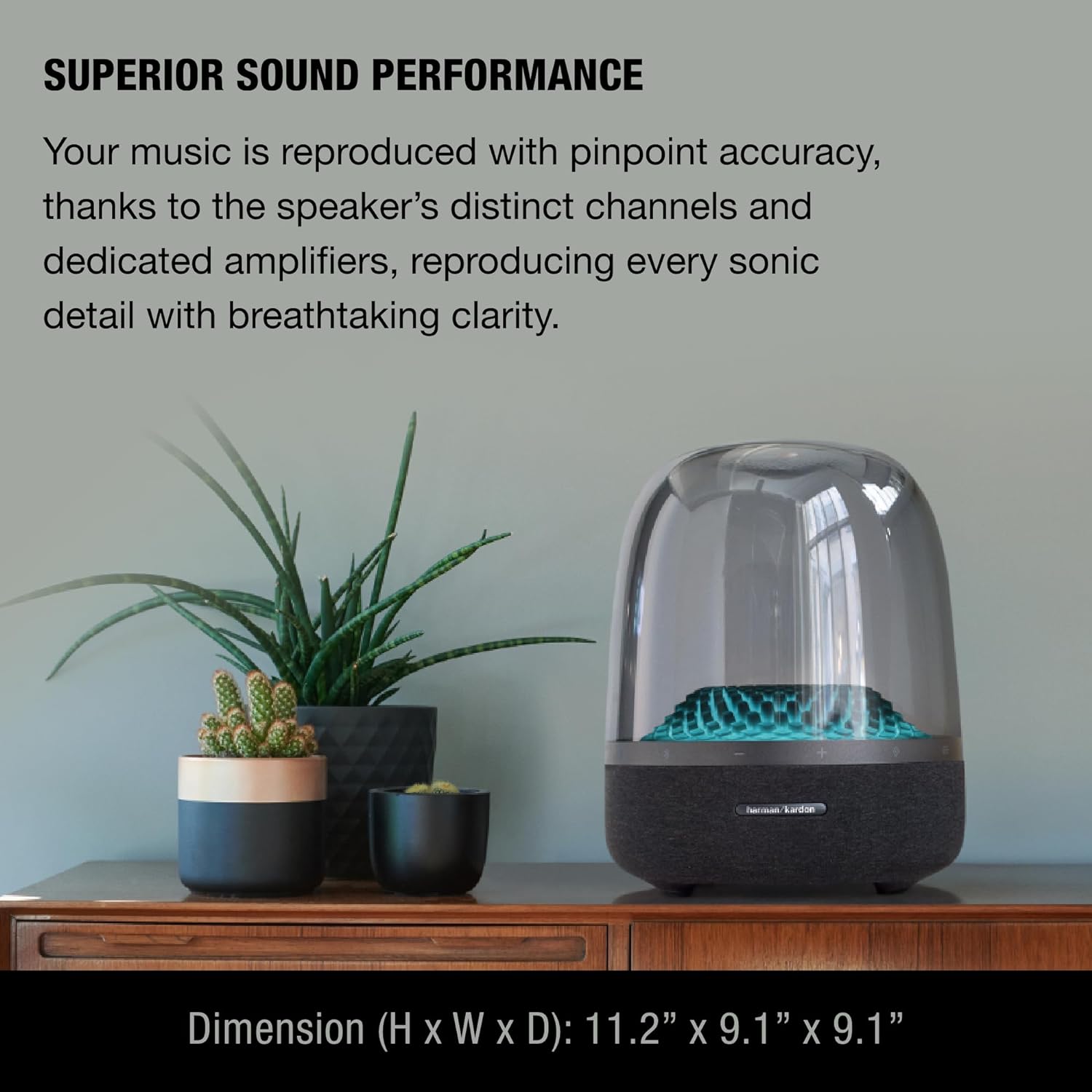 Bluetooth Home Speaker - Superior Sound Quality - 5 Diamond Effect Light Themes - Made from Recycled Materials