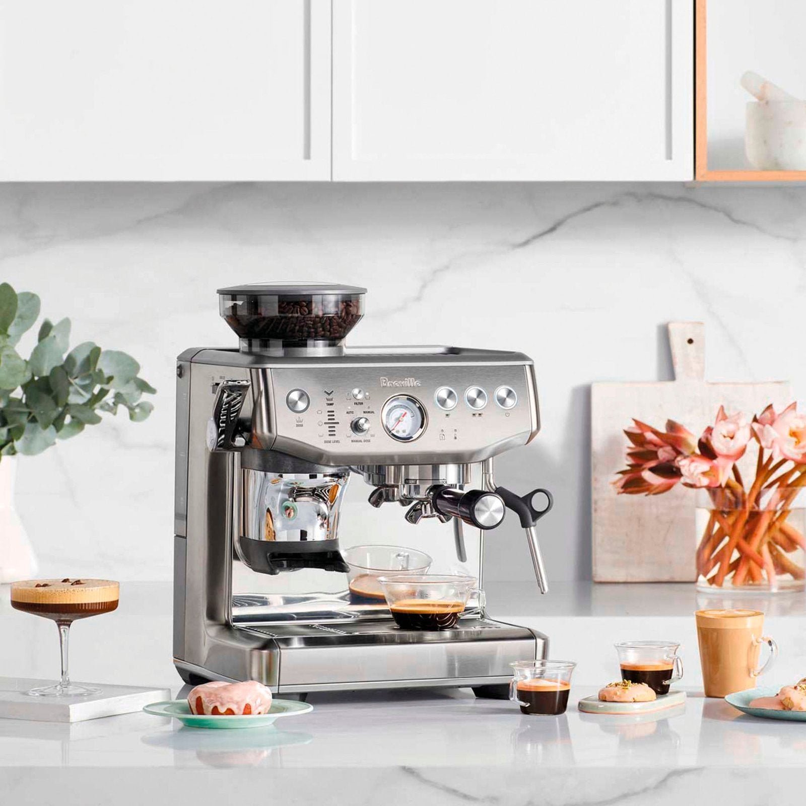 Breville �C the Barista Express Impress Espresso Machine �C Brushed Stainless Steel