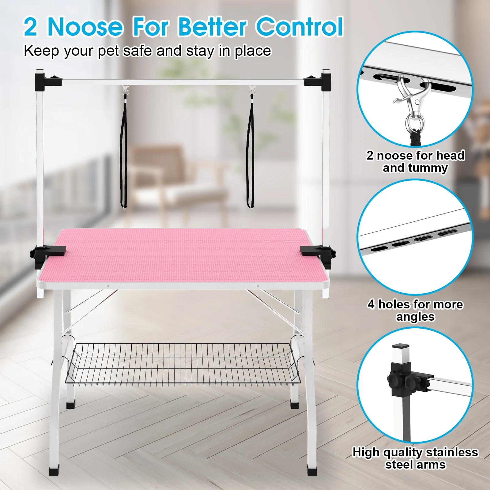 Pet Bath Grooming Table Pink