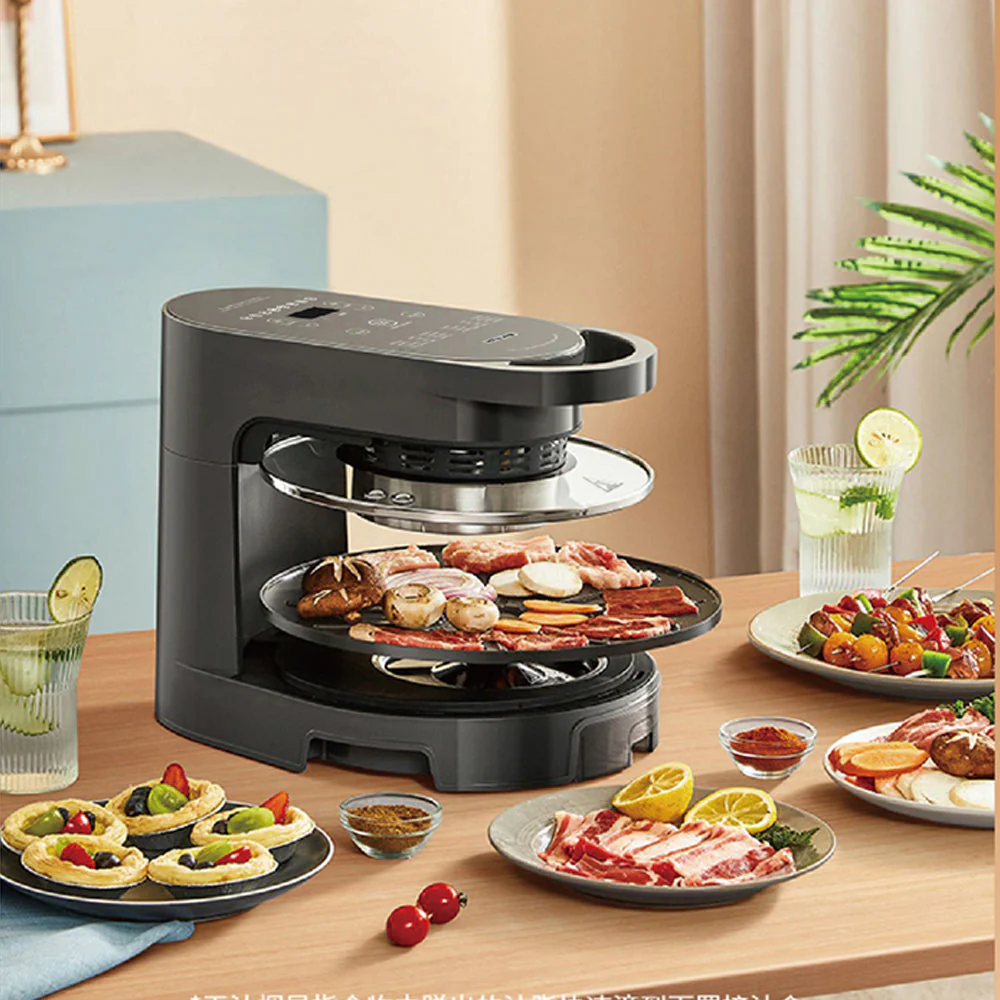 Hoper Layer Multi-functional 2 in 1 air fryer & smokeless BBQ grill KZ-50