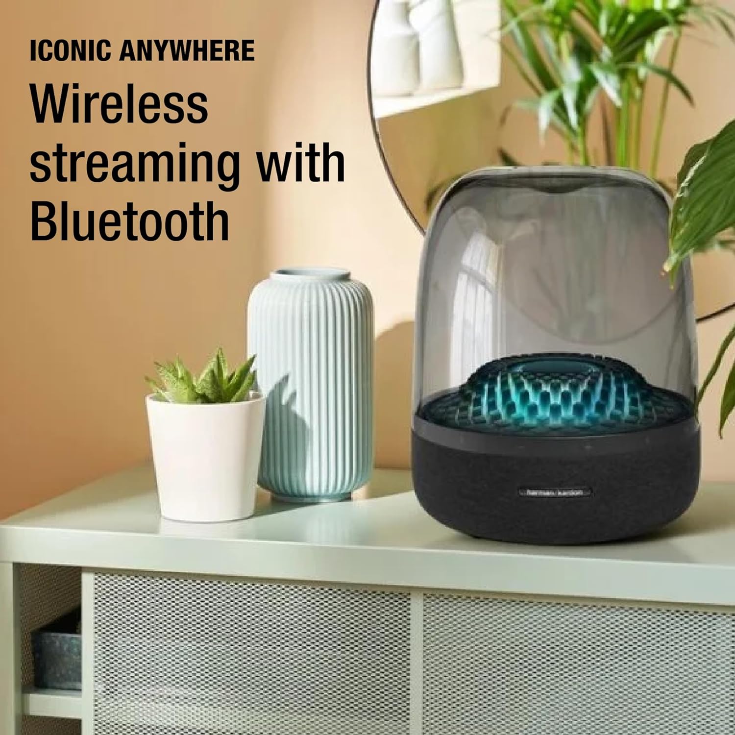 Bluetooth Home Speaker - Superior Sound Quality - 5 Diamond Effect Light Themes - Made from Recycled Materials
