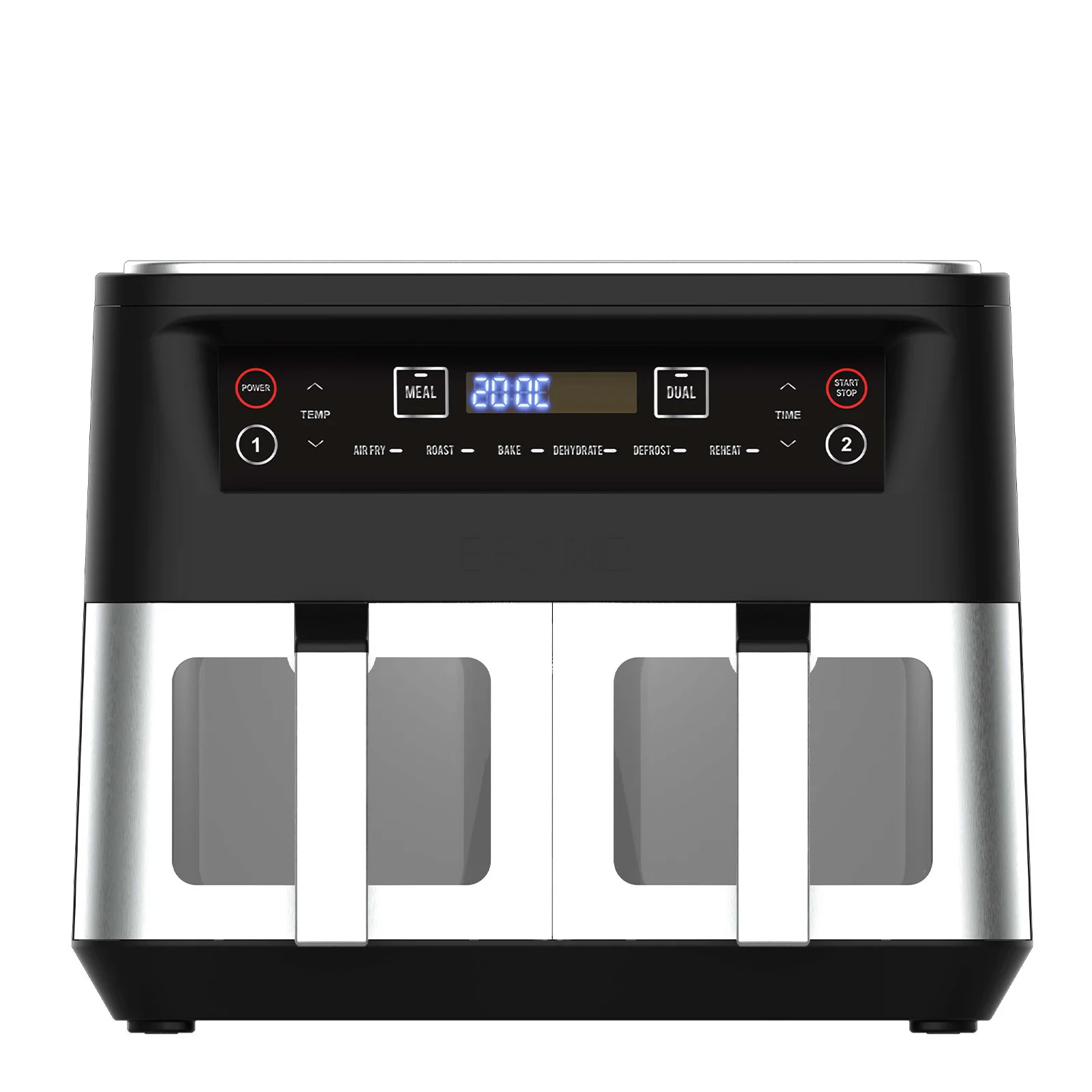 Kitchen Couture Dual View 2 x 5 Litre 10 Litre Air Fryer Stainless Steel