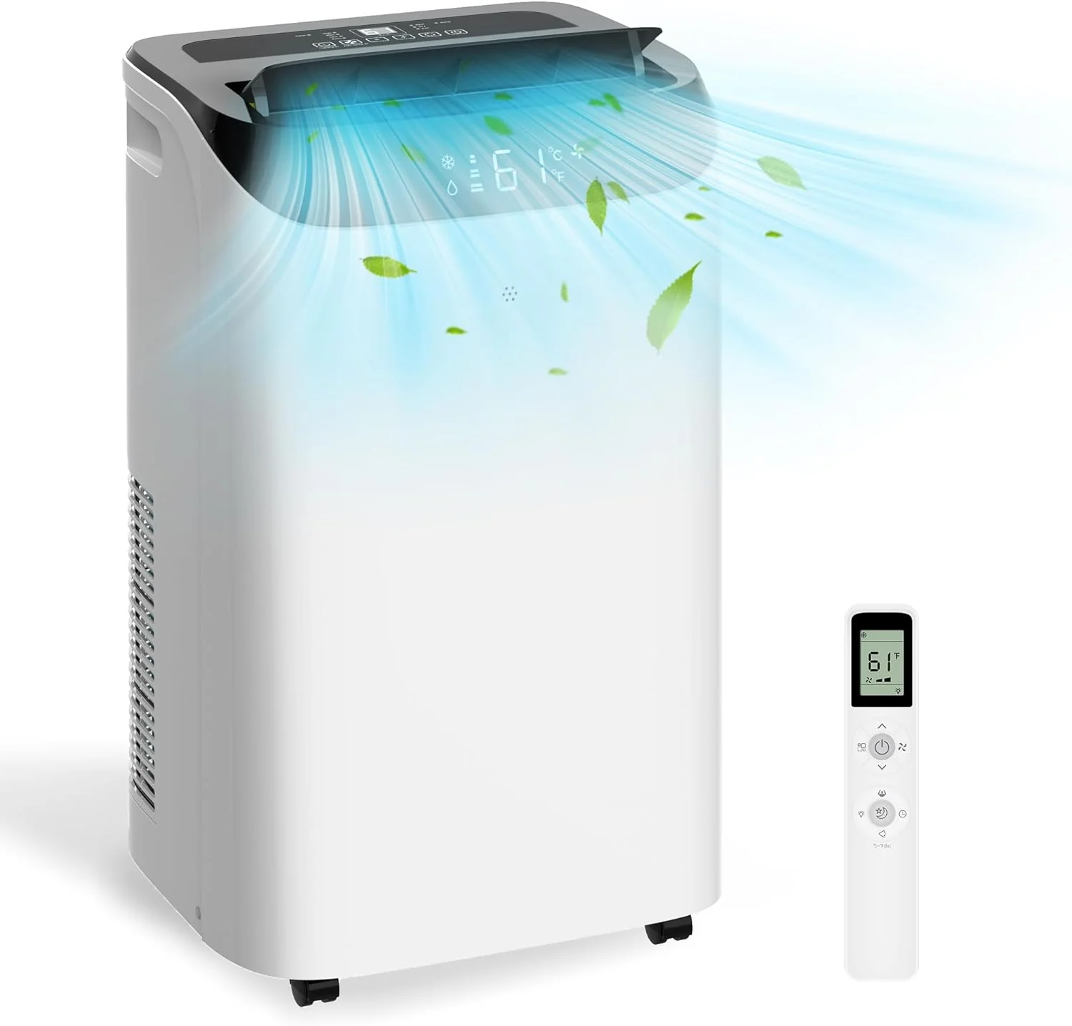 Portable Air Conditioner Cools Up to 700 Sq.Ft, 3-IN-1 Energy Efficient Portable AC Unit with Remote Control & Installation Kits for Large Room, Campervan, Office, Temporary Space