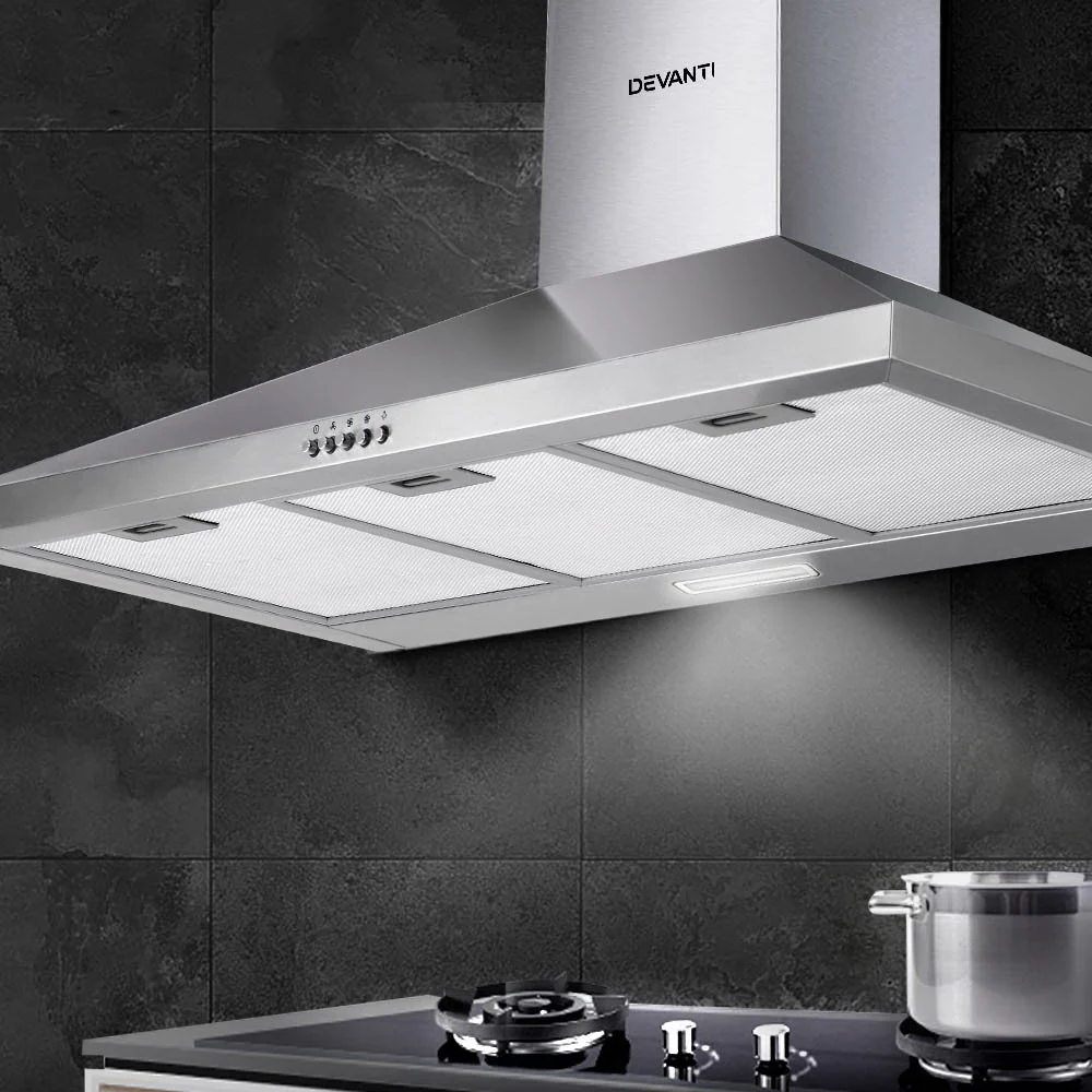 Devanti 900mm Range Hood 90cm Rangehood Stainless Steel