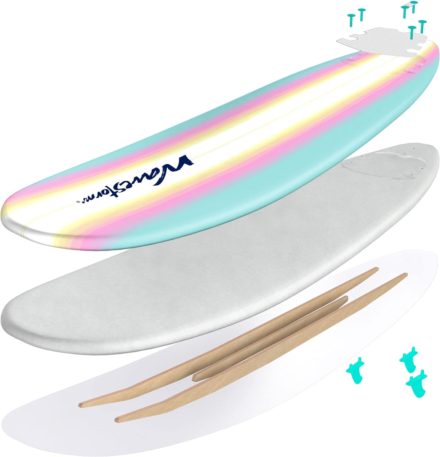 Classic Soft Top Foam 8ft Surfboard