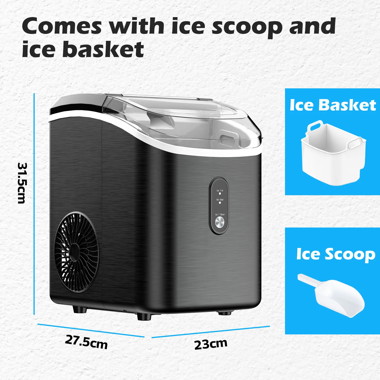 Nugget Ice Maker Countertop Portable Ice Machine