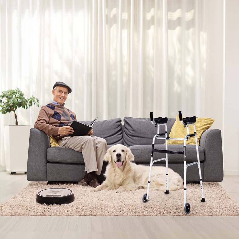 Foldable Standard Walker 440lbs Walking Mobility Aid with 5