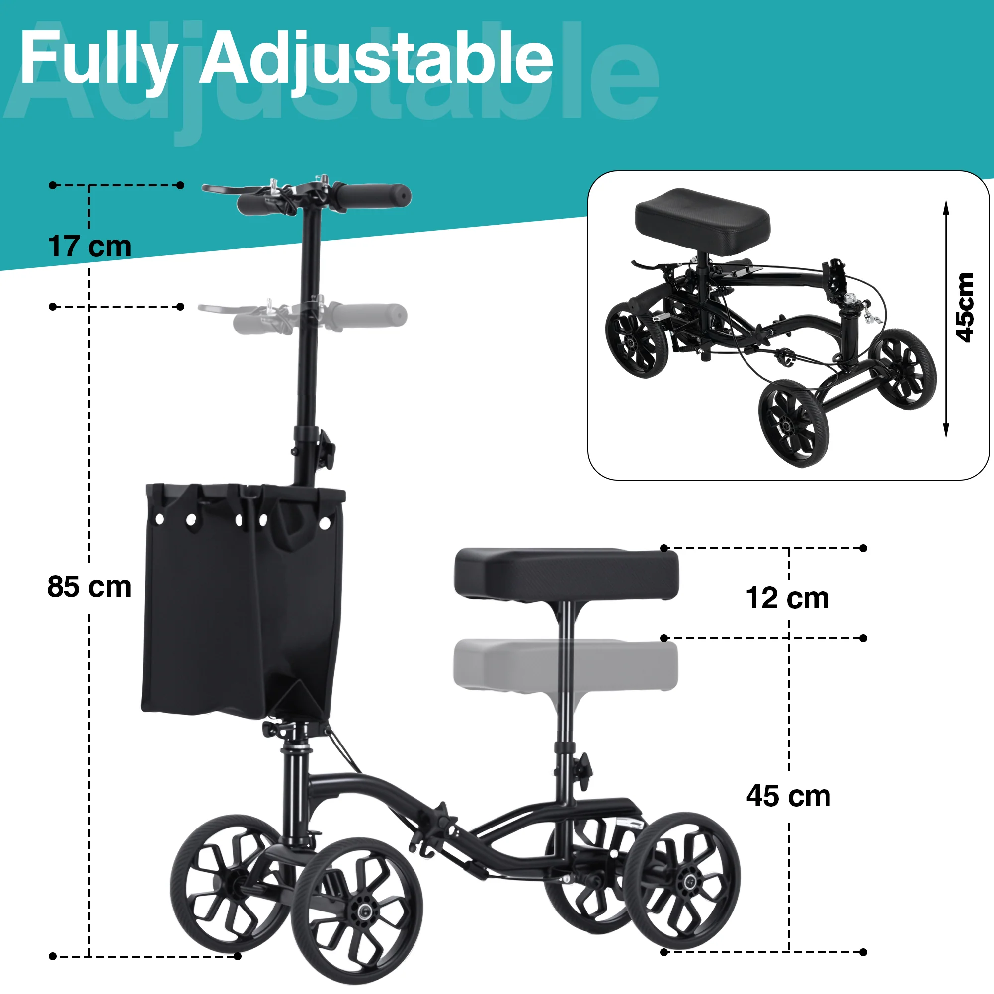 Knee Walker Scooter with 10