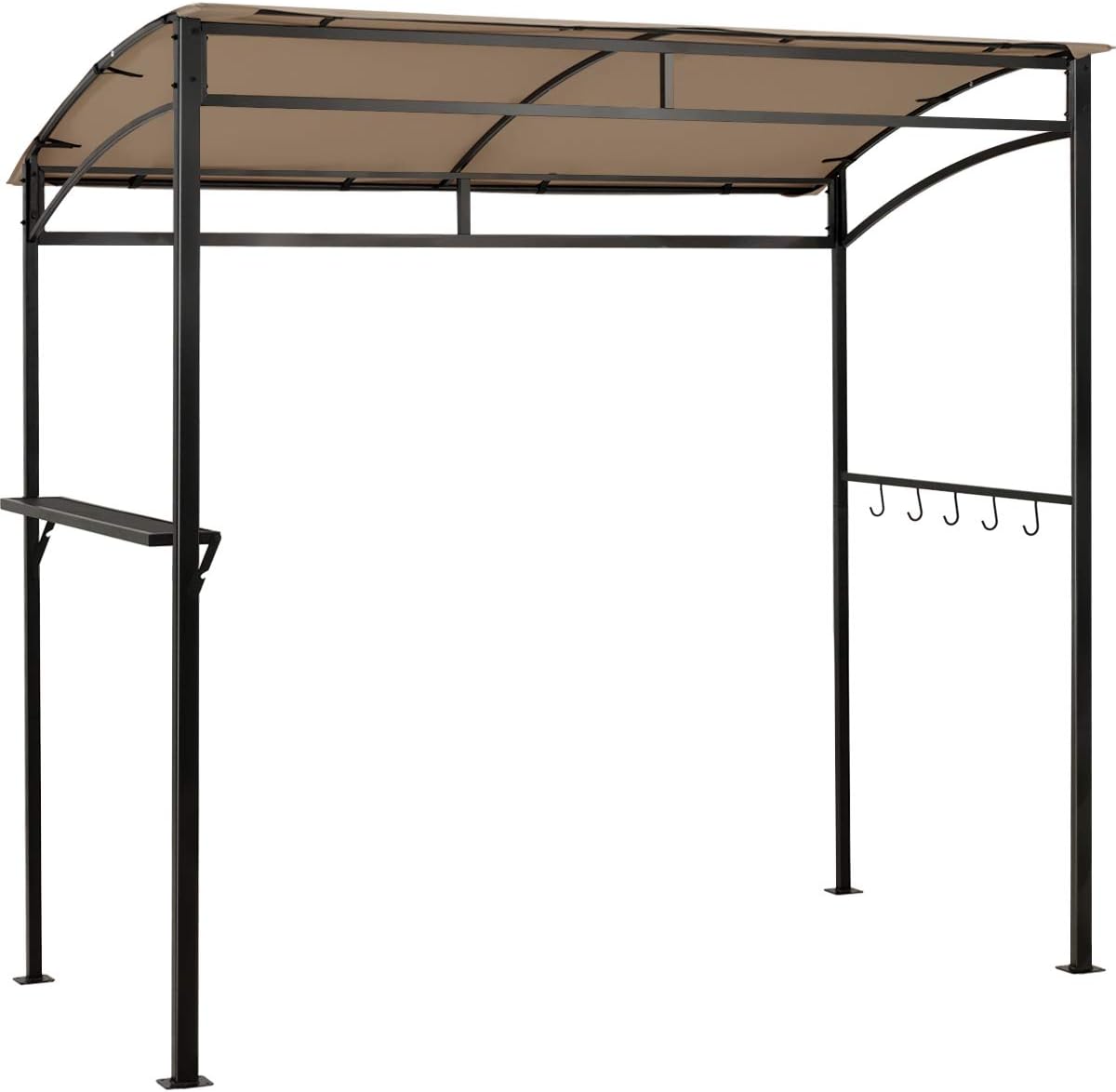 Costway 238 x 134 cm Grill Gazebo, Outdoor Patio BBQ Canopy w/Steel Shelves, Hooks, Bottle Openers, Extra Shadow, Soft Top Barbecue Picnic Tent Shelter for Backyard Deck Garden Lawn, Sun-Protective